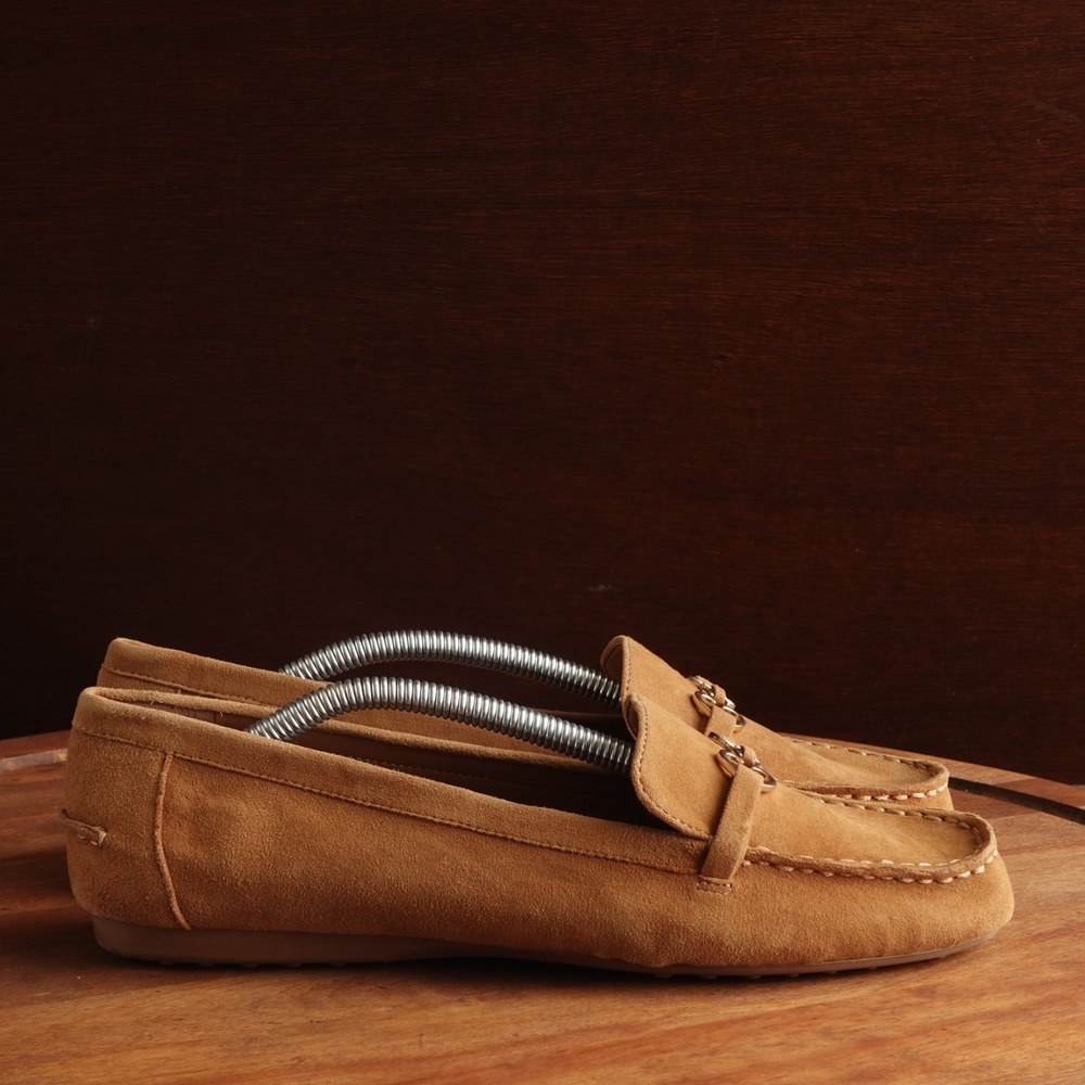 Kate Spade Loafers Womens SZ 7.5B Brown Bernice Suede Driving Classic Flat Shoes